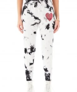 CARMAR RHINESTONE HEART TIE DYE SWEATPANTS