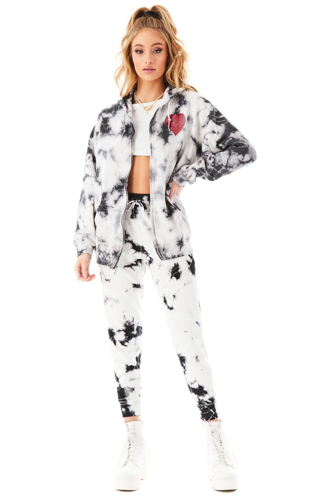 CARMAR RHINESTONE HEART TIE DYE SWEATPANTS 10 CARMAR RHINESTONE HEART TIE DYE SWEATPANTS