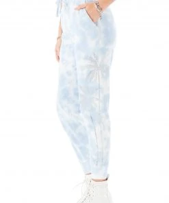 CARMAR RHINESTONE PALM TREE TIE DYE SWEATPANTS