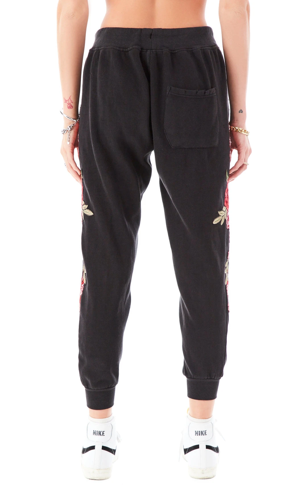 CARMAR ROSE EMBROIDERED RIPPED SWEATPANTS 8 CARMAR ROSE EMBROIDERED RIPPED SWEATPANTS