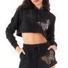 CARMAR SWEATSHIRTS RHINESTONE BUTTERFLY CROPPED HOODIE 1 CARMAR SWEATSHIRTS RHINESTONE BUTTERFLY CROPPED HOODIE