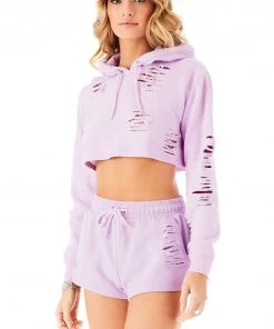 CARMAR RIPPED CROPPED HOODIE SWEATSHIRTS 12 CARMAR RIPPED CROPPED HOODIE SWEATSHIRTS