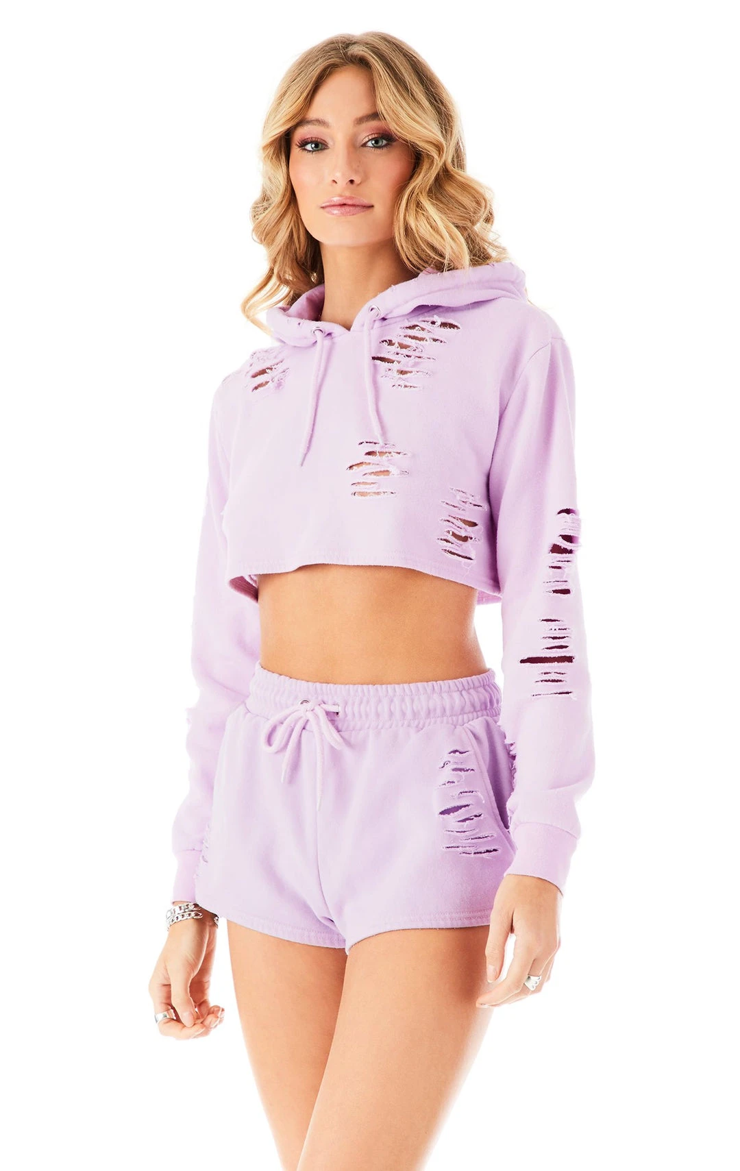 CARMAR RIPPED CROPPED HOODIE SWEATSHIRTS 5 CARMAR RIPPED CROPPED HOODIE SWEATSHIRTS
