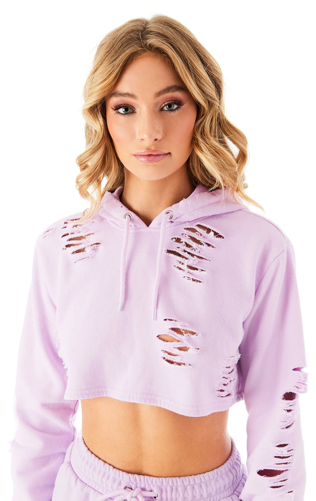 CARMAR RIPPED CROPPED HOODIE SWEATSHIRTS 2 CARMAR RIPPED CROPPED HOODIE SWEATSHIRTS