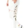 CARMAR ROSE EMBROIDERED RIPPED SWEATPANTS
