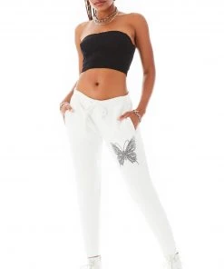 CARMAR RHINESTONE BUTTERFLY SWEATPANTS