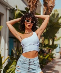 CARMAR TITANIA LODESTONE EXPOSED BUTTON DENIM SHORTS