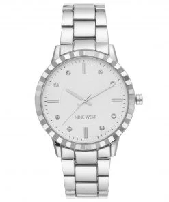 Nine West Watches Textured Bezel Bracelet Watch
