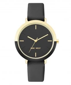 Nine West Watches Two-Tone Bezel Strap Watch