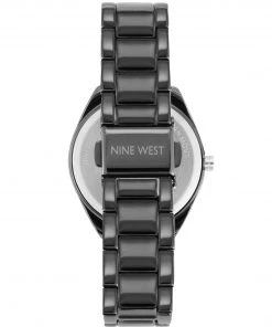 Nine West Watches Floral Dial Metal Bracelet Watch