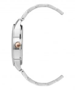 Nine West Watches Floral Dial Metal Bracelet Watch