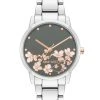 Nine West Watches Floral Dial Metal Bracelet Watch