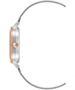 Nine West Watches Patterned Dial Mesh Bracelet Watch