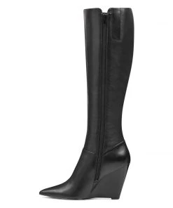 Nine West Varin Wide Calf Wedge Boots Boots & Booties