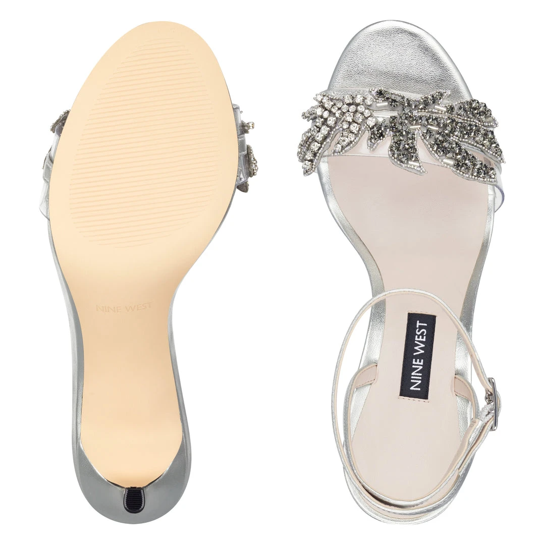 Nine West Heels Jamielee Embellished Sandals 8 Nine West Heels Jamielee Embellished Sandals