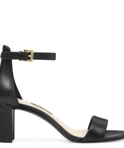 Nine West Pruce Ankle Strap Block Heel Sandals Shoes