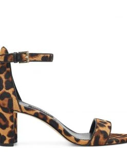 Nine West Heels Pruce Ankle Strap Block Heel Sandals