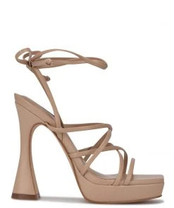 Nine West Lace It Up Ailey Ankle Wrap Platform Sandals