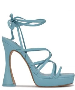 Nine West Ailey Ankle Wrap Platform Sandals Lace It Up
