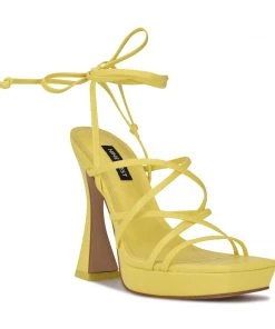 Nine West Lace It Up Ailey Ankle Wrap Platform Sandals