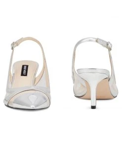 Nine West Metallic Mindset Ash Slingback Pumps 12 Nine West Metallic Mindset Ash Slingback Pumps