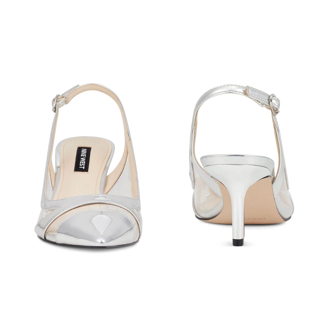 Nine West Metallic Mindset Ash Slingback Pumps 7 Nine West Metallic Mindset Ash Slingback Pumps