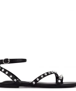 Nine West Bernie Studded Flat Sandals Fun Flats