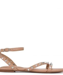 Nine West Bernie Studded Flat Sandals Fun Flats