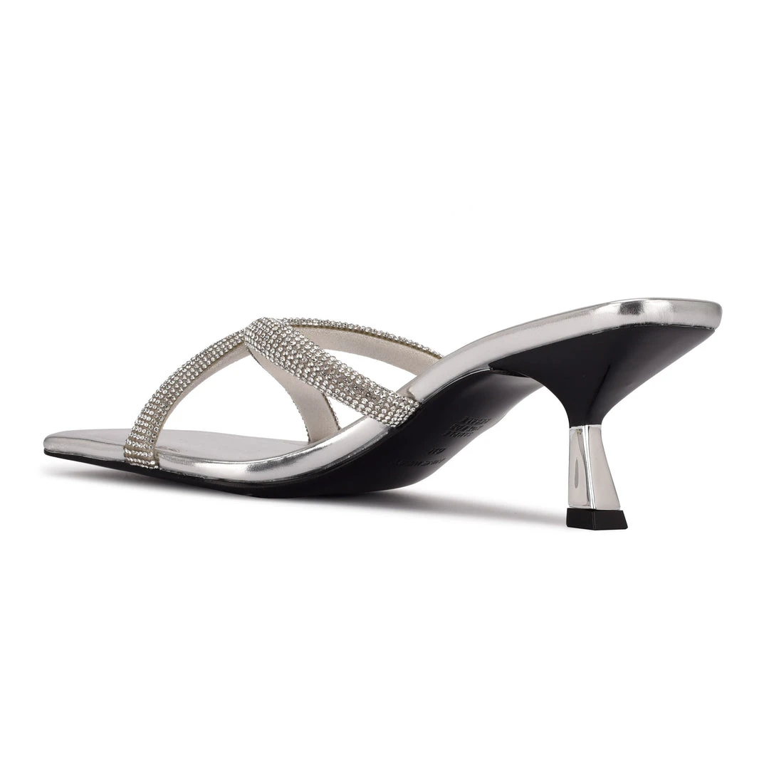 Nine West Heel Appeal Blonde Heeled Slide Sandals 5 Nine West Heel Appeal Blonde Heeled Slide Sandals