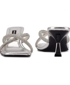 Nine West Heel Appeal Blonde Heeled Slide Sandals 10 Nine West Heel Appeal Blonde Heeled Slide Sandals