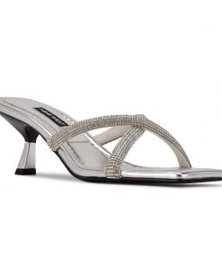 Nine West Heel Appeal Blonde Heeled Slide Sandals 8 Nine West Heel Appeal Blonde Heeled Slide Sandals