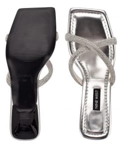 Nine West Heel Appeal Blonde Heeled Slide Sandals 11 Nine West Heel Appeal Blonde Heeled Slide Sandals