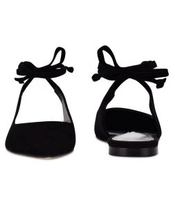 Nine West Lace It Up Bop Ankle Wrap Pointy Toe Flats 10 Nine West Lace It Up Bop Ankle Wrap Pointy Toe Flats