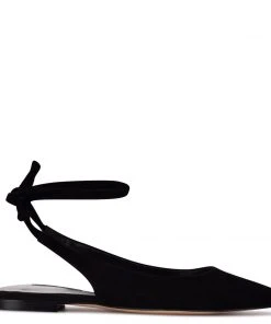 Nine West Lace It Up Bop Ankle Wrap Pointy Toe Flats