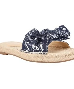 Nine West Weave Got You Bow Espadrille Slide Sandals