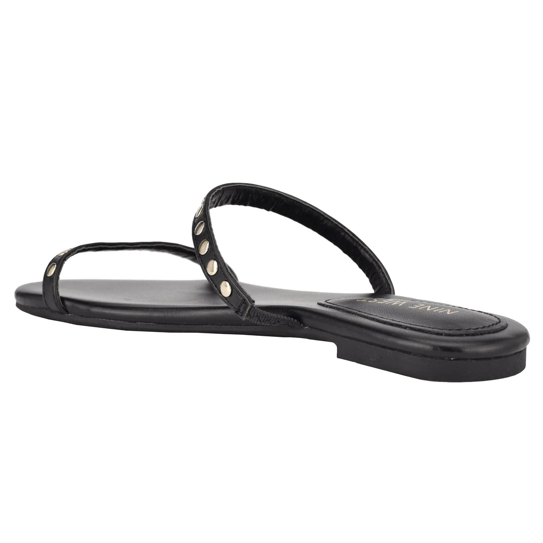 Nine West Fun Flats Brandie Flat Studded Slide Sandals 5 Nine West Fun Flats Brandie Flat Studded Slide Sandals