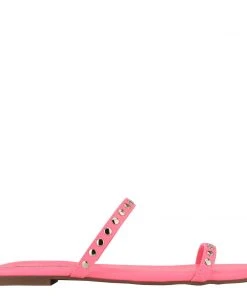 Nine West Brandie Flat Studded Slide Sandals Color Pop