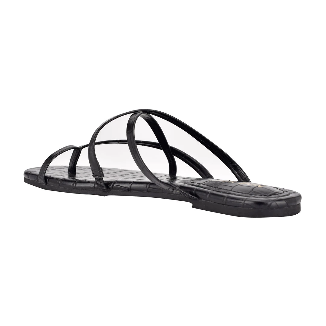 Nine West Brice Flat Toe Ring Slide Sandals Fun Flats 5 Nine West Brice Flat Toe Ring Slide Sandals Fun Flats