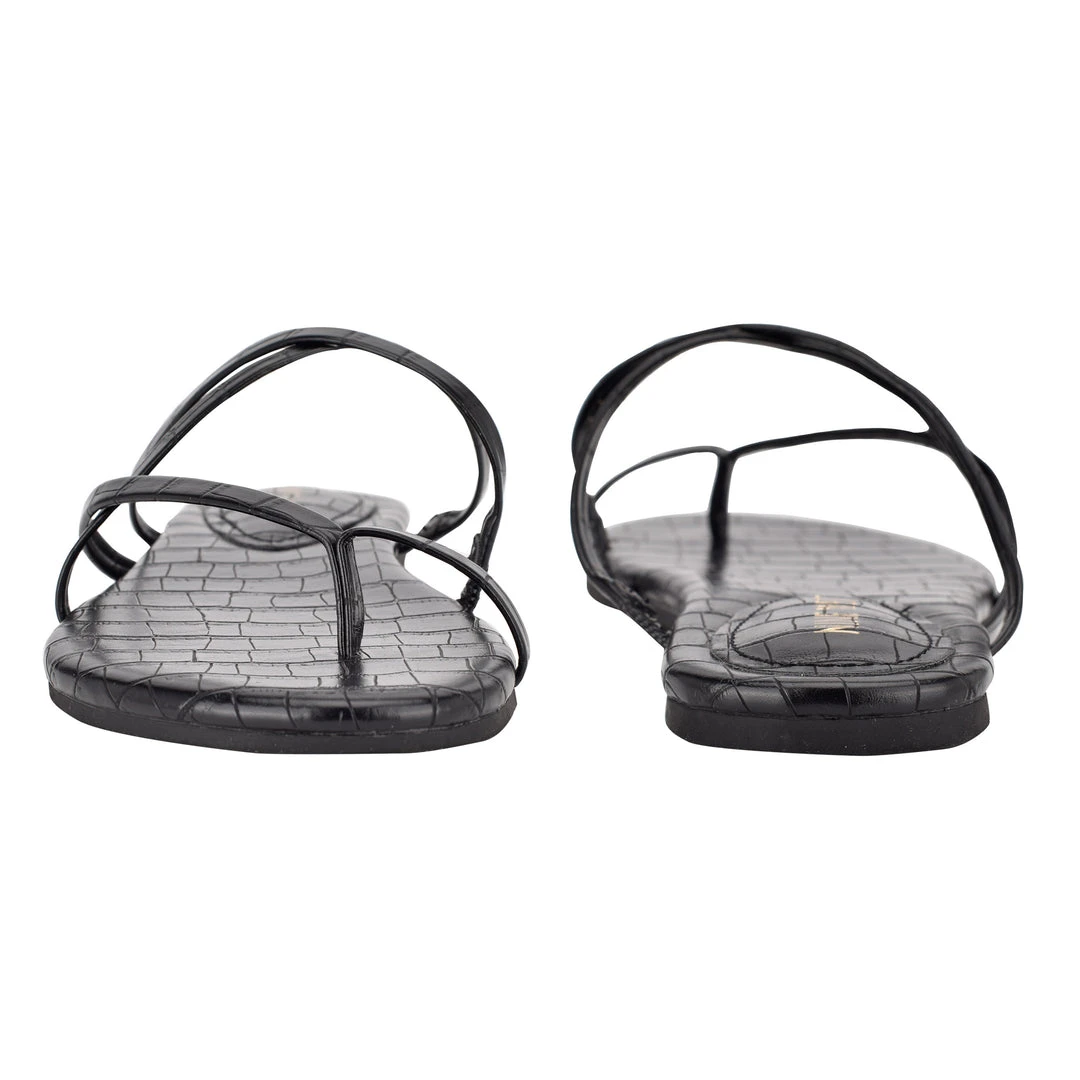 Nine West Brice Flat Toe Ring Slide Sandals Fun Flats 6 Nine West Brice Flat Toe Ring Slide Sandals Fun Flats