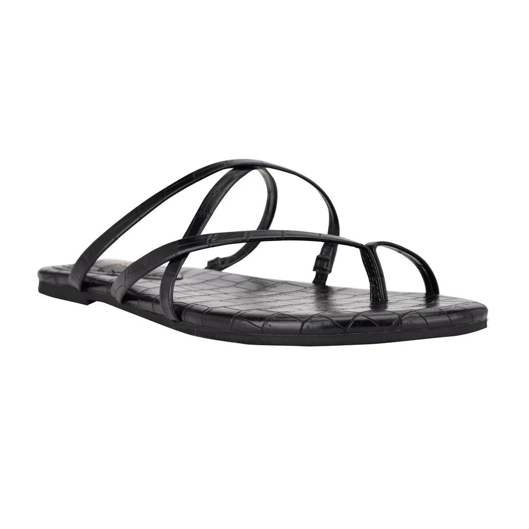 Nine West Brice Flat Toe Ring Slide Sandals Fun Flats 4 Nine West Brice Flat Toe Ring Slide Sandals Fun Flats