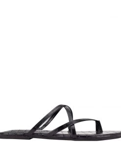 Nine West Brice Flat Toe Ring Slide Sandals Fun Flats