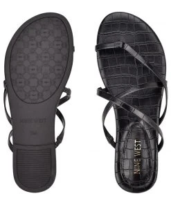 Nine West Brice Flat Toe Ring Slide Sandals Fun Flats 11 Nine West Brice Flat Toe Ring Slide Sandals Fun Flats