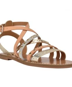 Nine West Flats Cane Flat Studded Sandals