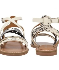 Nine West Cane Flat Studded Sandals