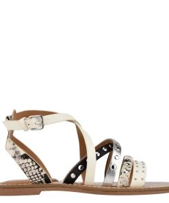 Nine West Cane Flat Studded Sandals