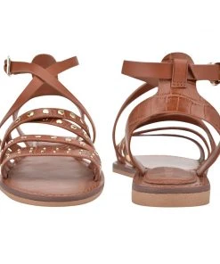 Nine West Cane Flat Studded Sandals