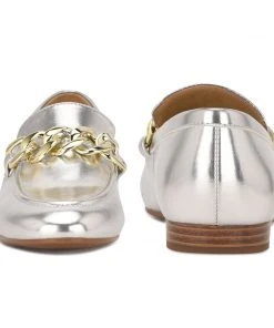 Nine West Metallic Mindset Chain Slip-On Loafers 10 Nine West Metallic Mindset Chain Slip-On Loafers