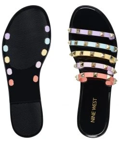 Nine West Color Pop Charli Flat Slide Sandals 13 Nine West Color Pop Charli Flat Slide Sandals