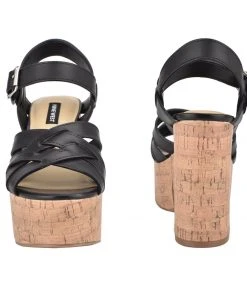 Nine West Cheers Heeled Platform Sandals Weave Got You 10 Nine West Cheers Heeled Platform Sandals Weave Got You