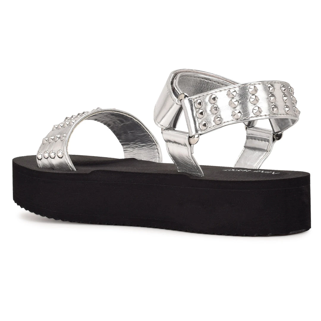 Nine West Comehere Studded Platform Sandals 5 Nine West Comehere Studded Platform Sandals